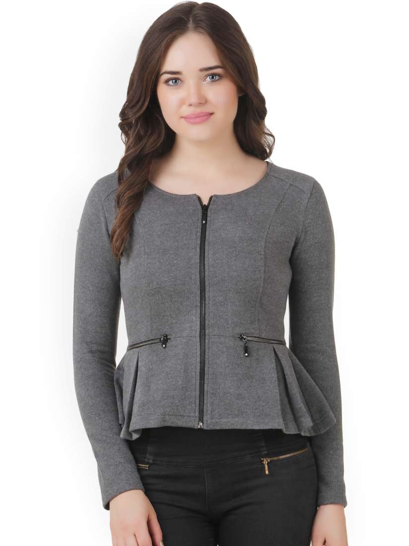 Buy Texco Grey Peplum Jacket Jackets for Women Myntra