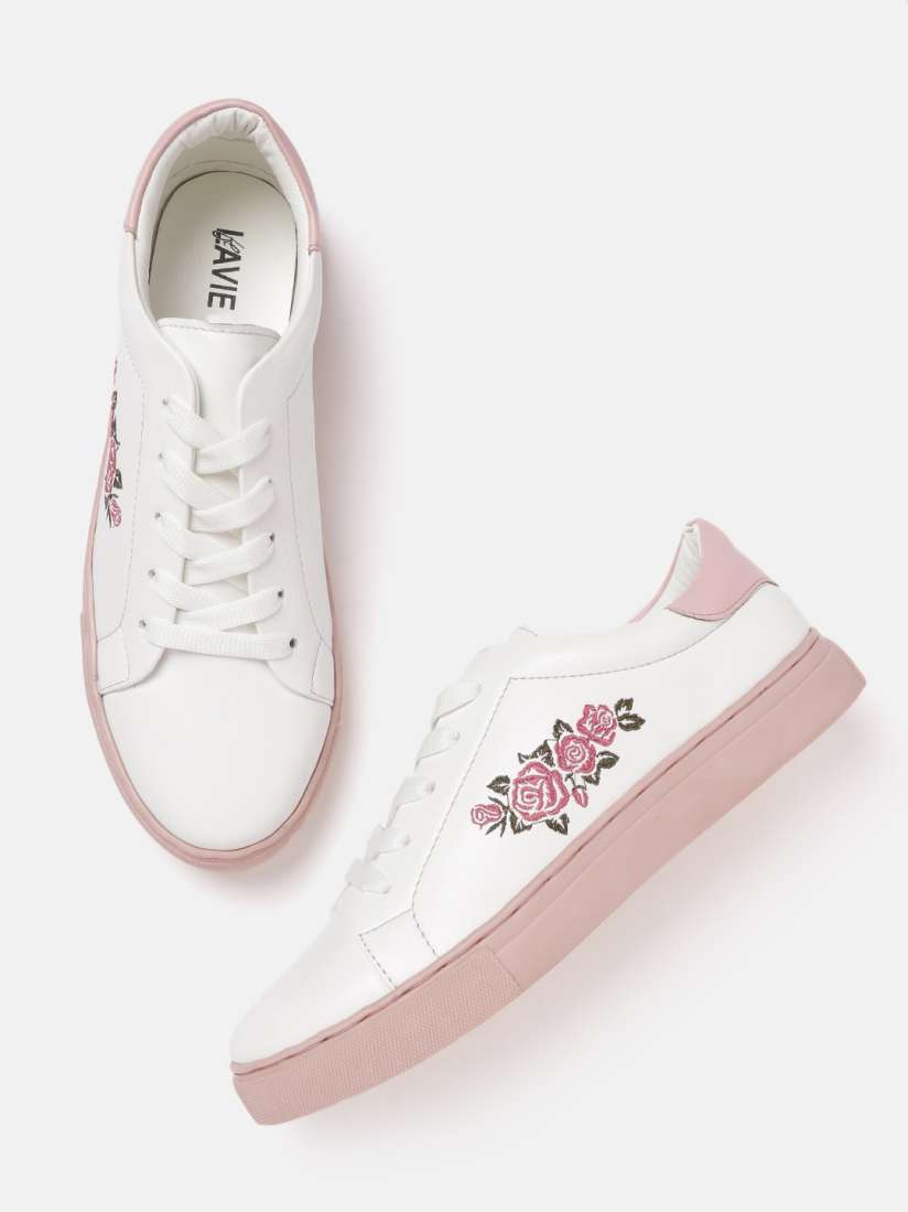 Buy Lavie Women White Solid Sneakers with Embroidered Detail Casual Shoes for Women 11445256 Myntra