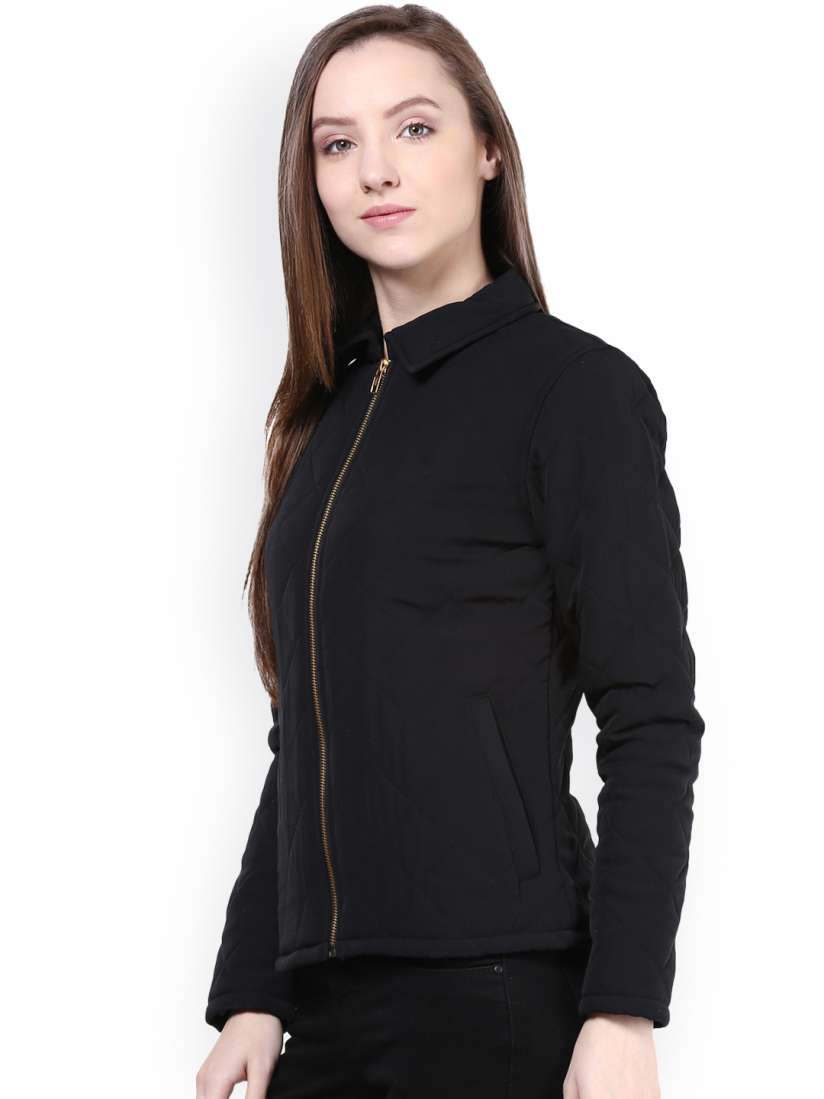 Buy The Vanca Black Quilted Jacket Jackets for Women 1144589 Myntra