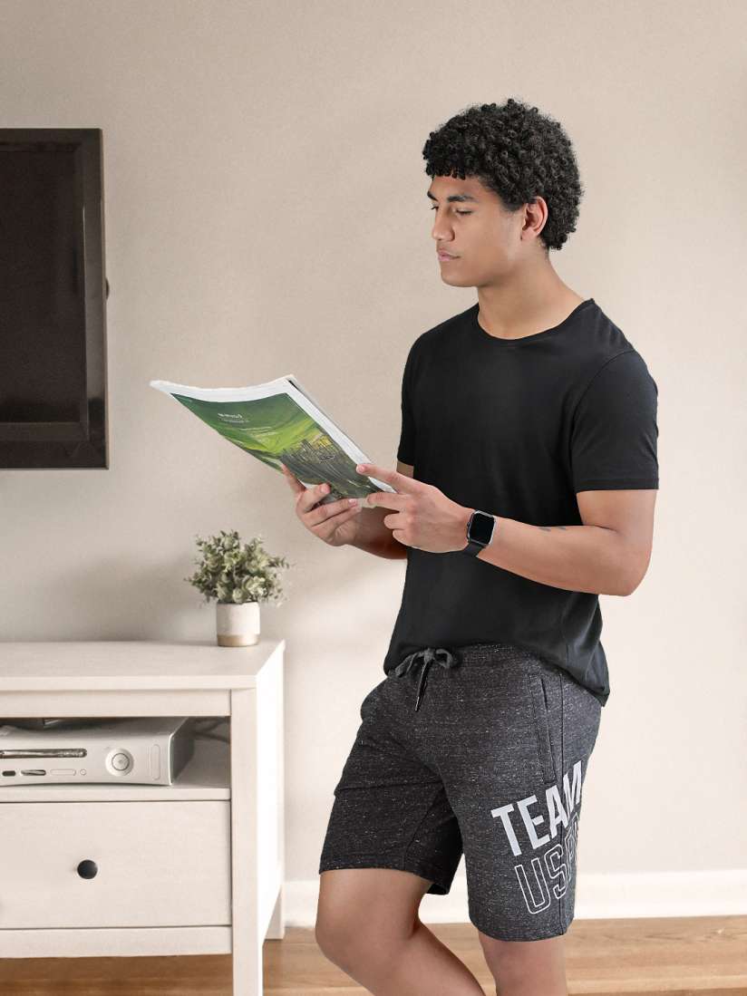 Buy U.S. Polo Assn. Men Charcoal Grey Printed Lounge Shorts Lounge Shorts for Men 11446264 Myntra