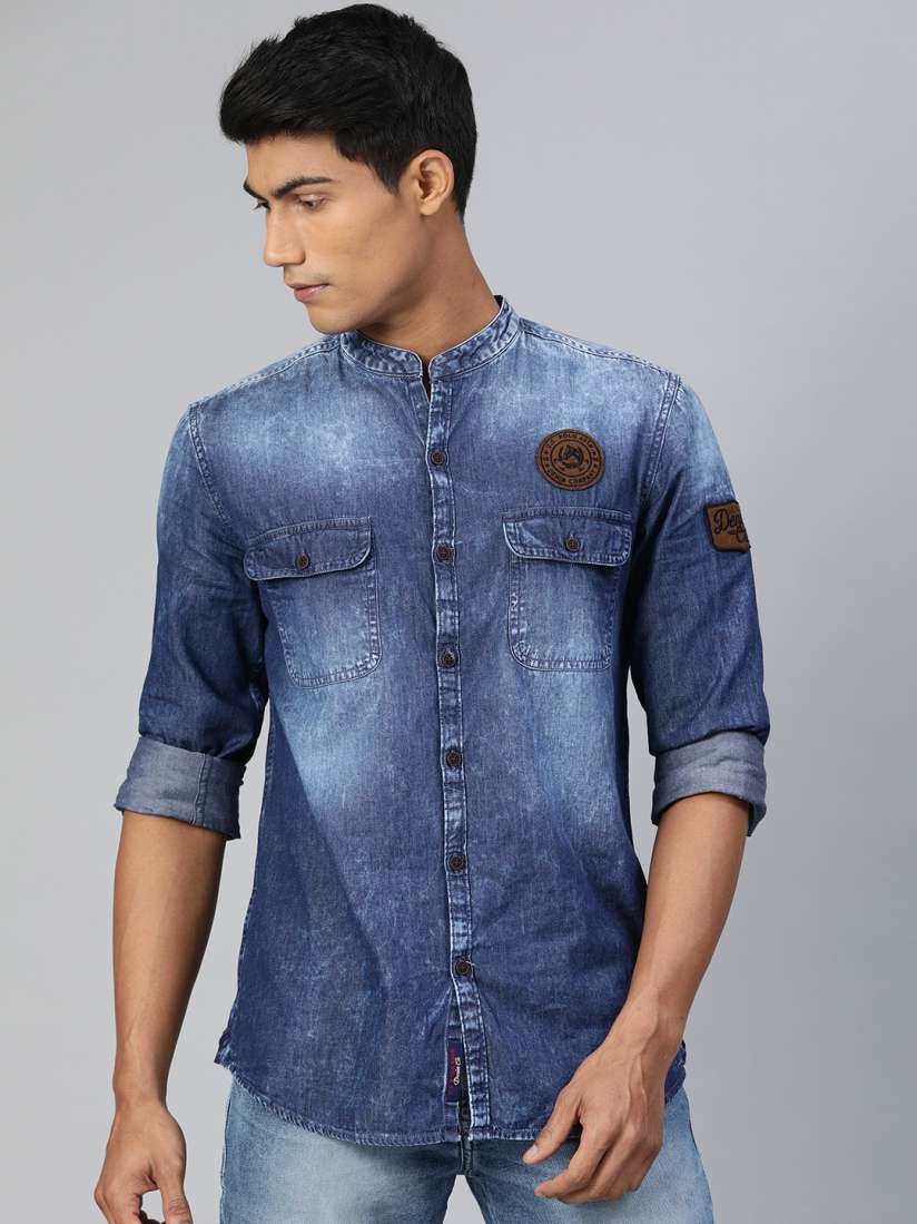 Buy U.S. Polo Assn. Denim Co. Men Blue Slim Fit Faded Casual Denim Shirt Shirts for Men 11447232 Myntra