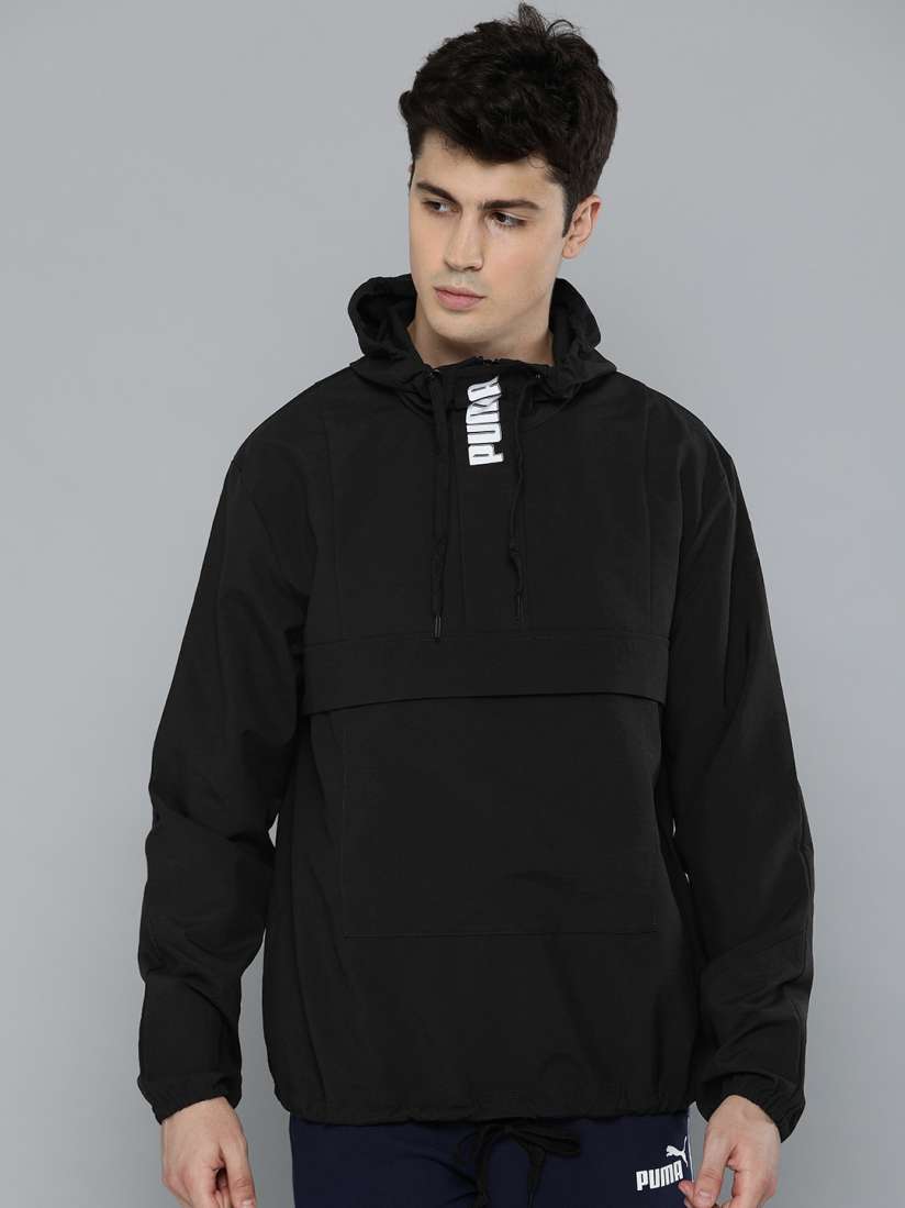 Mens black overhead jacket top