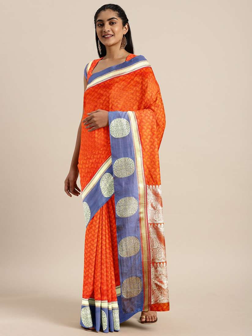 Buy The Chennai Silks Orange Woven Design Art Silk Saree Sarees for Women 11458366 Myntra