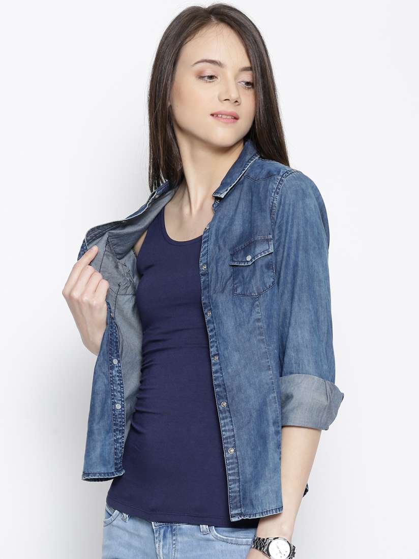 Buy Numero Uno Blue Denim Shirt Shirts for Women 1146113 Myntra