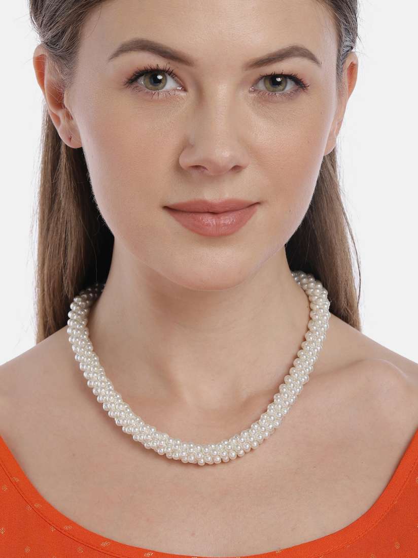 Buy Accessorize White Pearl Studded Necklace Necklace and Chains for Women 11465388 Myntra