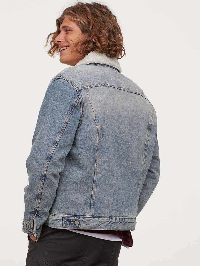 H&m pile lined denim jacket cheap