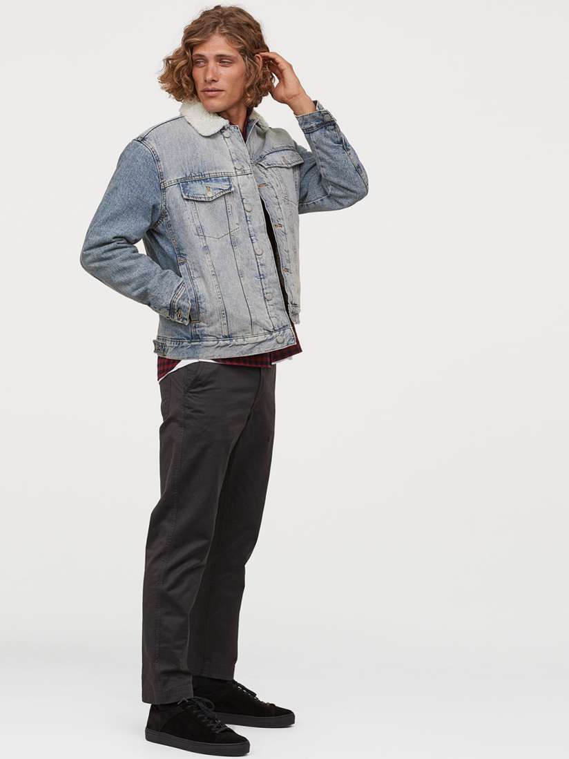 Pile lined denim jacket h&m sales