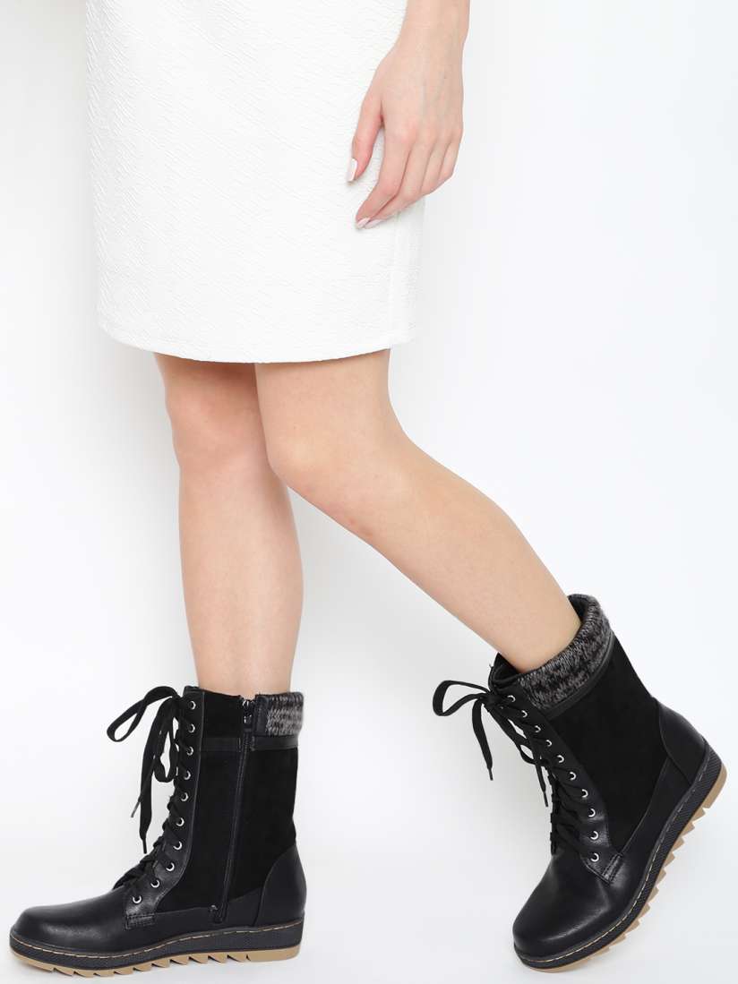 Buy Qupid Women Black Boots Boots for Women 1148722 Myntra