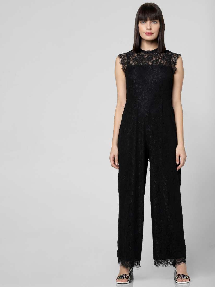 Buy Vero Moda Black Delicate Floral Lace Jumpsuit Jumpsuit for Women 11488006 Myntra