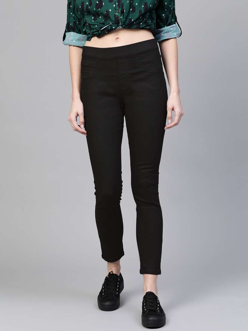Buy Roadster Women Black Solid Mid Rise Super Skinny Fit Jeggings Jeggings for Women 11489566 Myntra