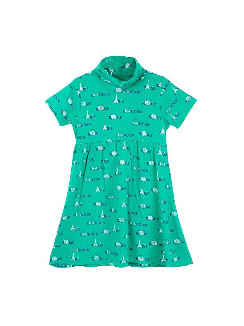 Buy Oye Girls Green Printed A Line Dress Dresses for Girls 1149040 Myntra