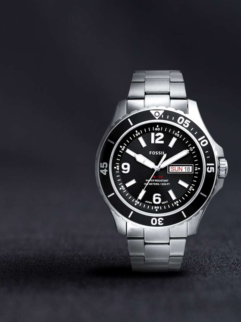 Buy Fossil Men Silver Toned Black Analogue Watch FS5687 Watches for Men 11495186 Myntra