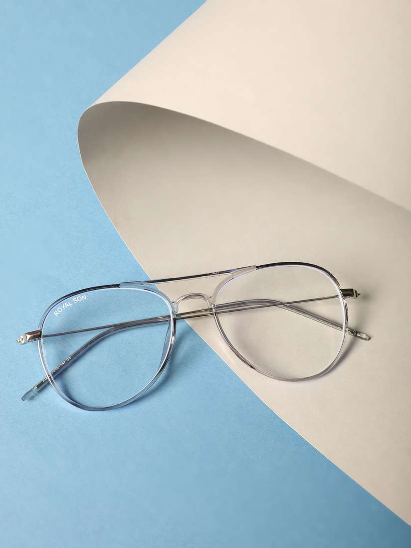 Buy ROYAL SON Men Solid Aviator Blue Light Block Full Rim Spectacle Frames SF002 C2 Frames for Unisex 11495488 Myntra