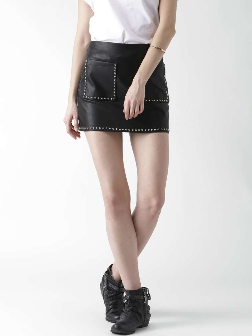 Metallic mini skirt forever 21 top