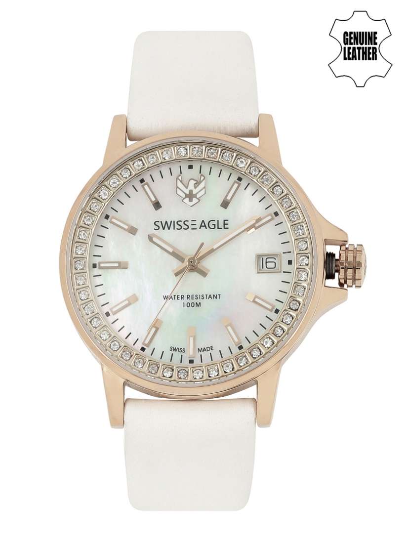 Buy Swiss Eagle Women Pearly White Dial Watch SE 6064 03 Watches for Women 1151244 Myntra