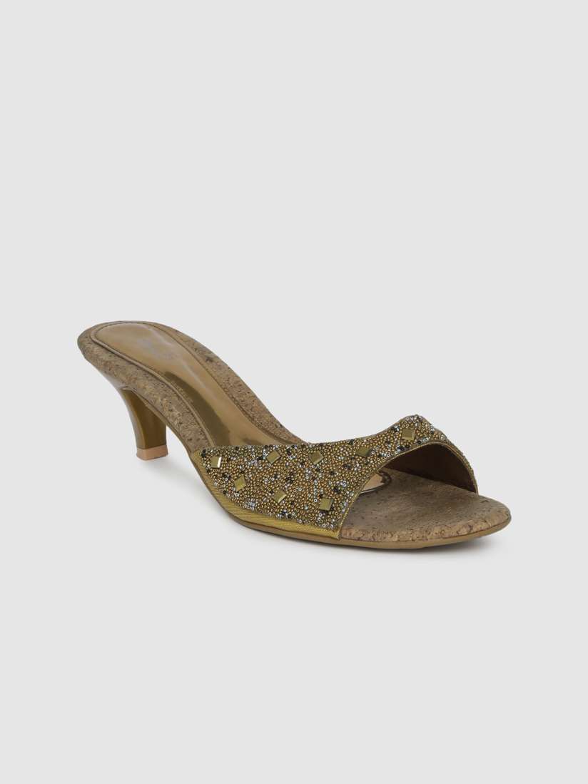 Golden heels myntra deals
