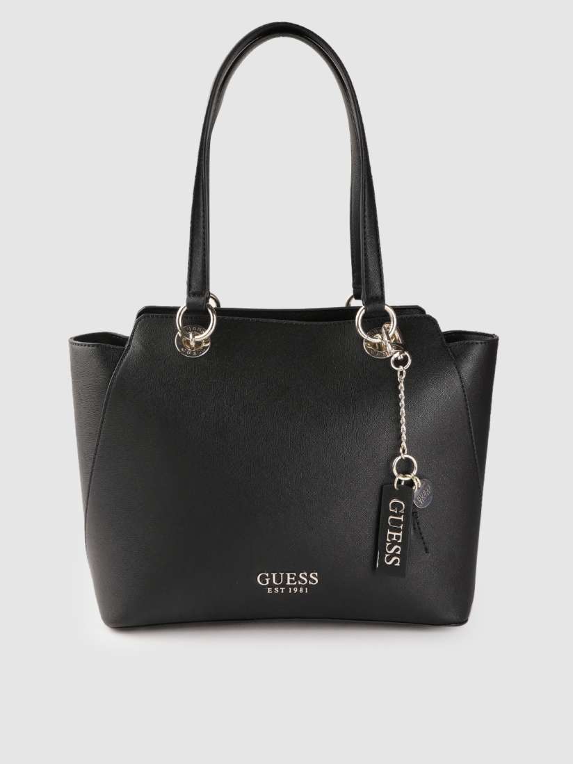 Buy GUESS Black Solid Shoulder Bag Handbags for Women 11528130 Myntra