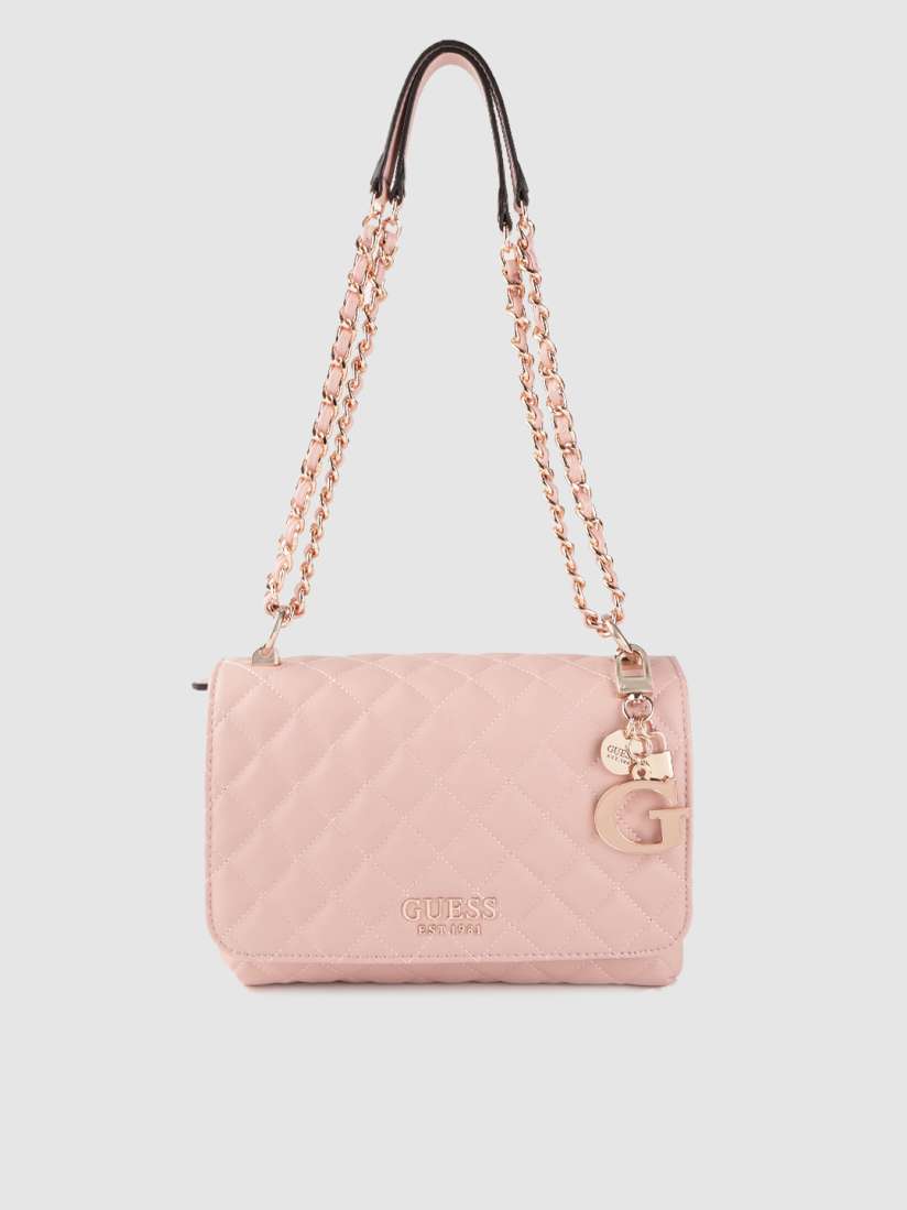 Buy GUESS Pink Solid Quilted Shoulder Bag Handbags for Women 11528260 Myntra