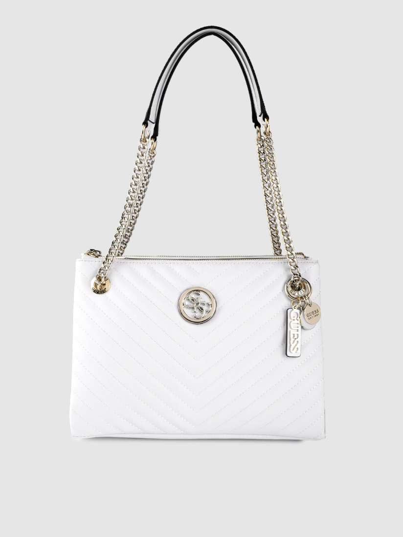 Buy GUESS White Quilted Shoulder Bag Handbags for Women 11528326 Myntra