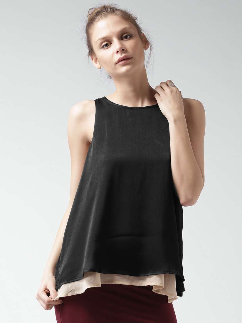 Buy FOREVER 21 Contemporary Black Layered Top Tops for Women 1153292 Myntra