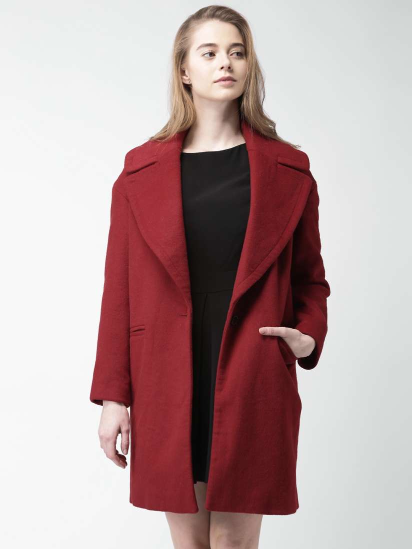 Buy FOREVER 21 Red Woollen Overcoat Coats for Women 1153756 Myntra