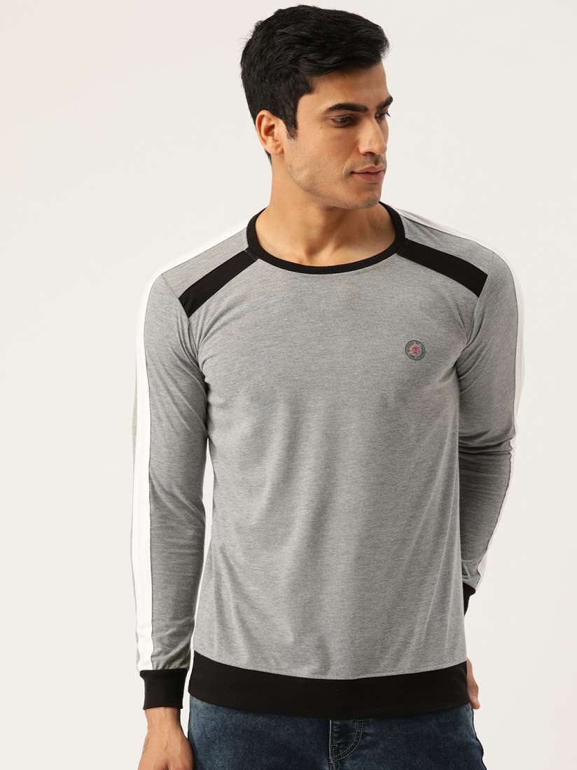 Buy GHPC Men Grey Melange Slim Fit Solid Round Neck T shirt Tshirts for Men 11542304 Myntra