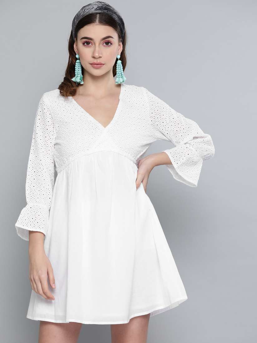 White dress myntra online