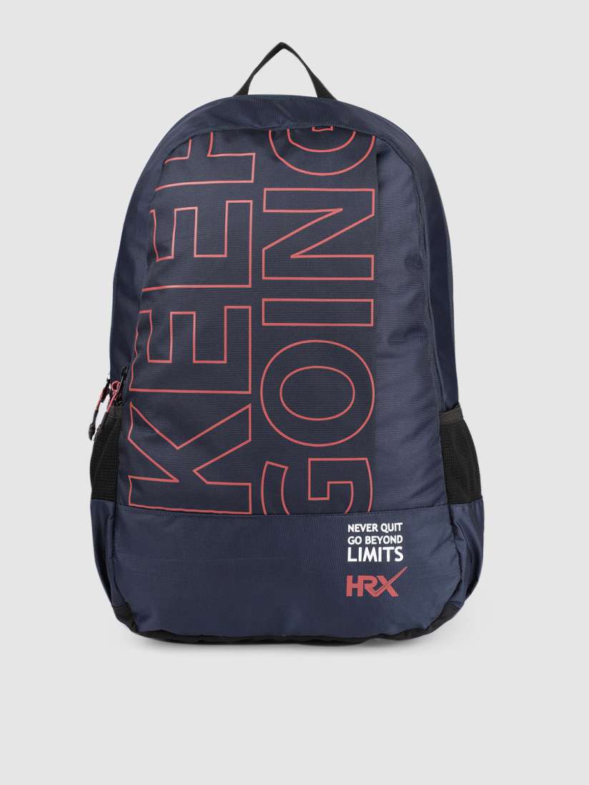 Buy HRX by Hrithik Roshan Unisex Navy Blue Typography Glacier Backpack Backpacks for Unisex 11558276 Myntra