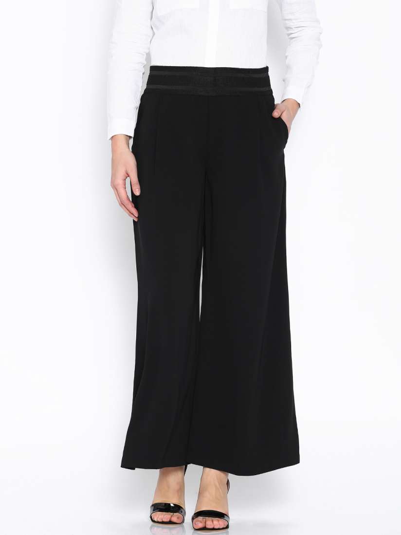 Buy ONLY Black Palazzo Trousers Palazzos for Women 1155949 Myntra