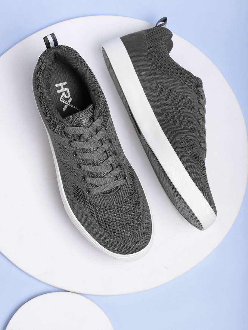 Buy HRX by Hrithik Roshan Men Charcoal Grey Woven Design Fly Sneakers Casual Shoes for Men 11562696 Myntra