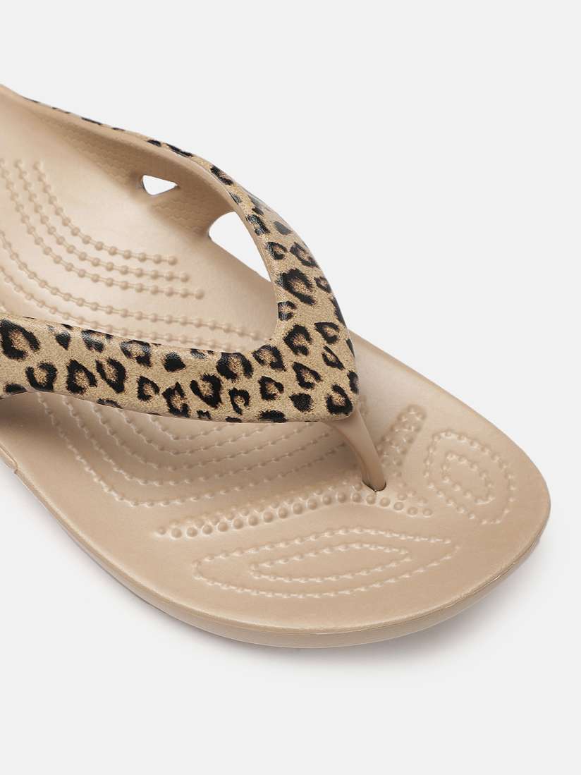 Buy Crocs Women Beige Leopard Printed Kadee II Thong Flip Flops Flip Flops for Women 11564824 Myntra