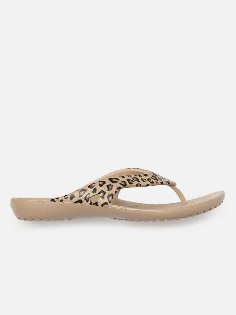 Crocs kadee leopard print flip flop best sale