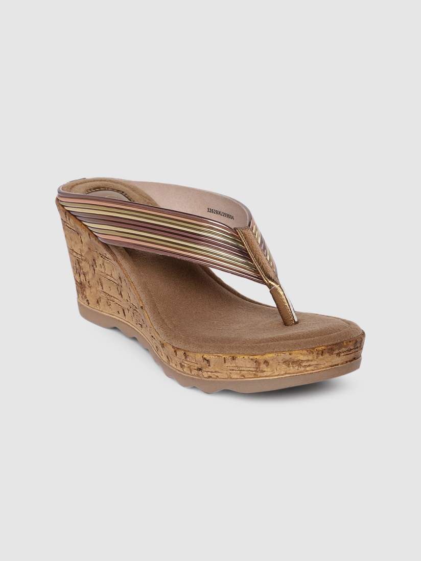 Buy Catwalk Women Bronze Toned Textured Wedge Heels Heels for Women 11567368 Myntra