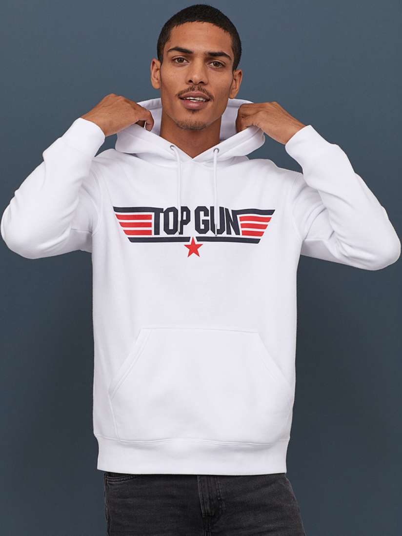 Buy H M Men White Hooded Top With a Motif Sweatshirts for Men 11570278 Myntra