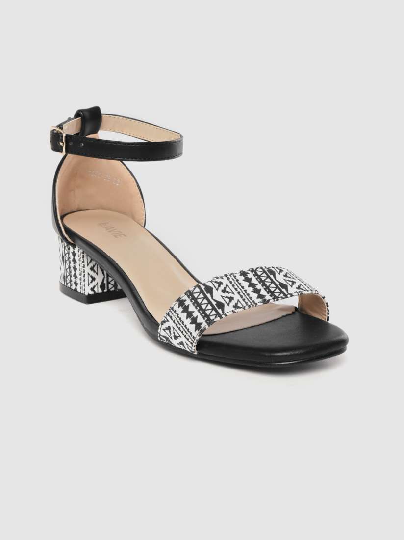Buy Lavie Women Black White Tribal Print Black Heels Heels for Women 11573148 Myntra