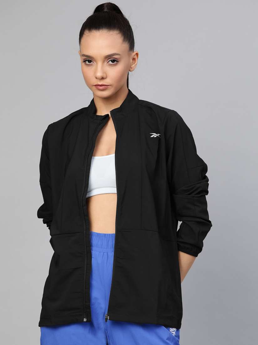 Buy Reebok Women Black Solid Running Essentials Wind Jacket Jackets for Women 11573692 Myntra