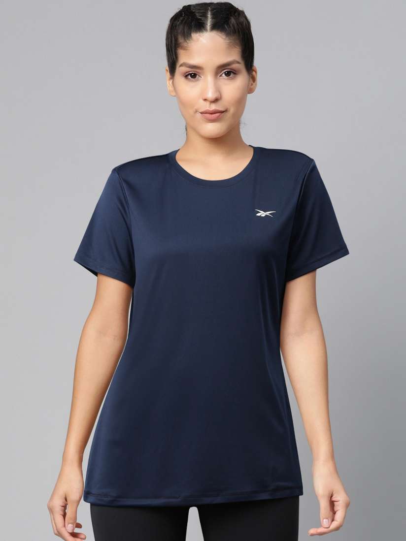 Buy Reebok Women Navy Blue Foundation Solid Training T Shirt Tshirts for Women 11574242 Myntra