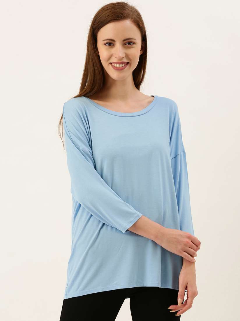 Buy FOREVER 21 Women Blue Solid Loose Top Tops for Women 11579788 Myntra