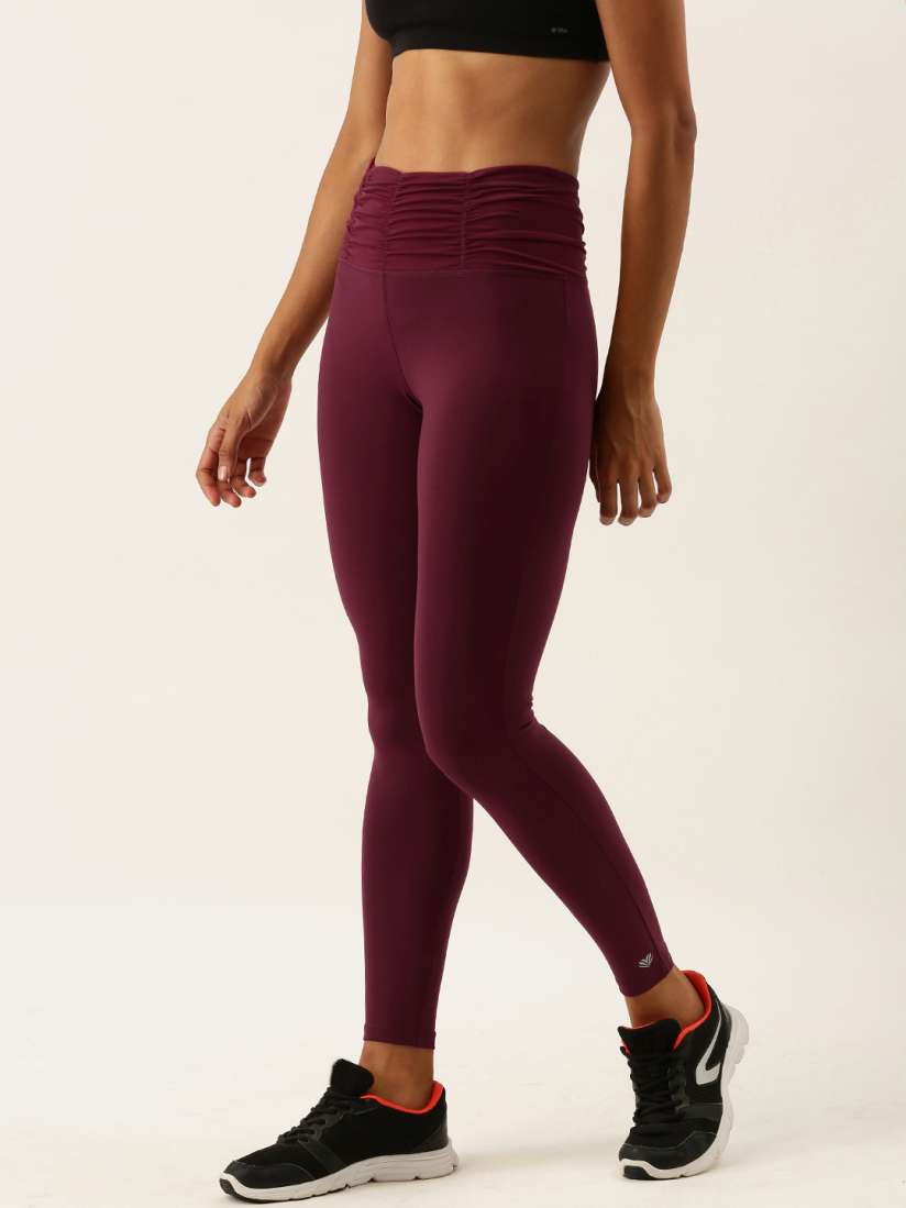 Buy FOREVER 21 Women Burgundy Solid Sports Tights Tights for Women 11581660 Myntra