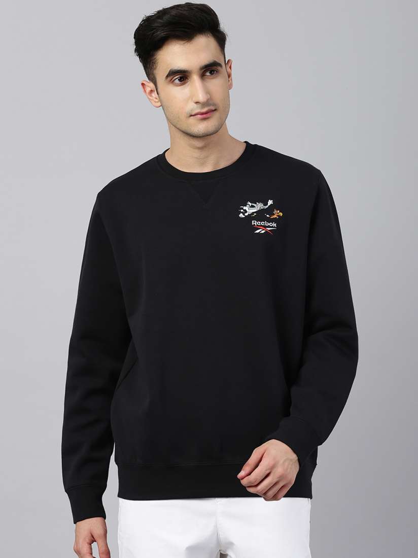 Buy Reebok Classic Unisex Black Tom Jerry Crew 1 Solid Sweatshirt Sweatshirts for Unisex 11583596 Myntra