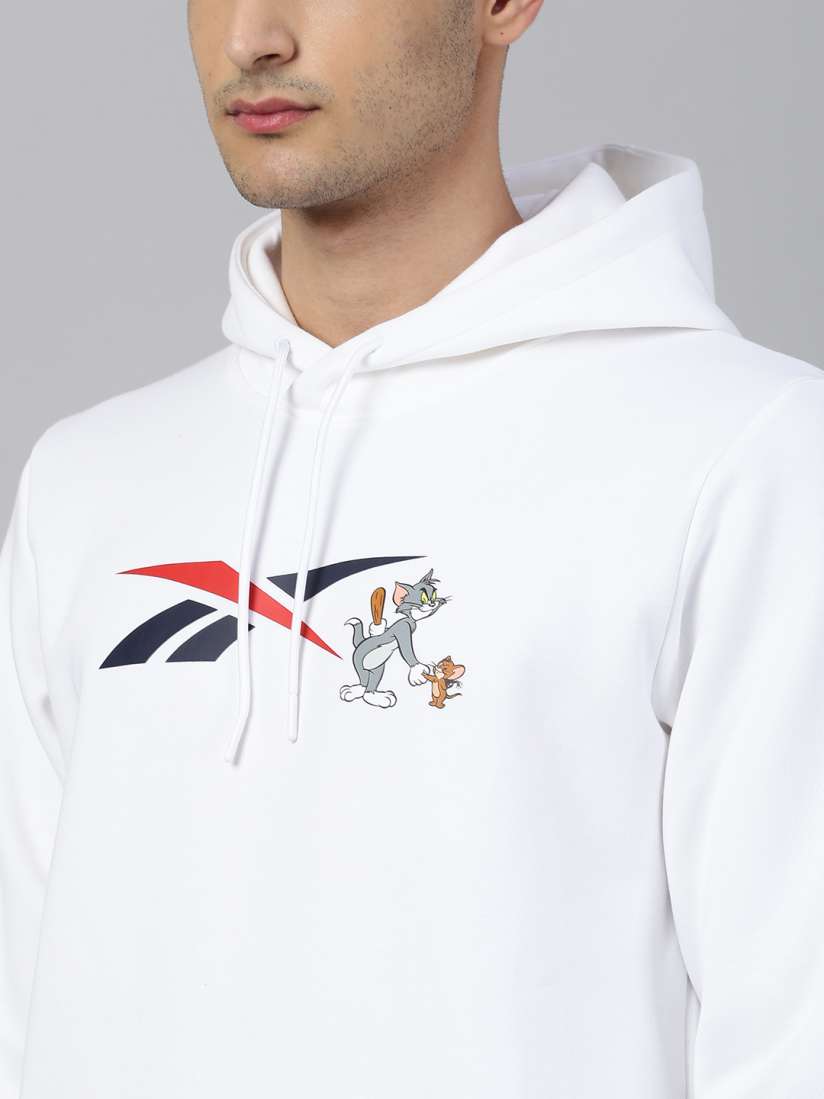 Buy Reebok Classic Unisex White Tom Jerry Printed Hooded Sweatshirt Sweatshirts for Unisex 11583602 Myntra