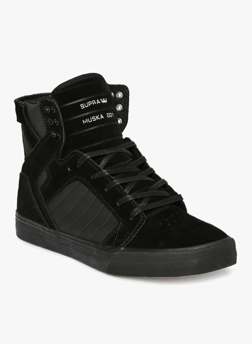 Buy Supra Men Black Solid Mid Top Leather Sneakers Casual Shoes for Men 11590936 Myntra