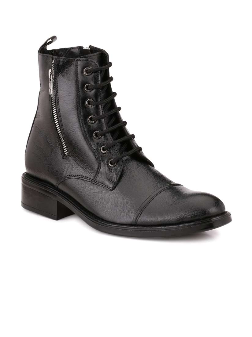 Buy Mactree Men Black Leather Boots Casual Shoes for Men 1159569 Myntra