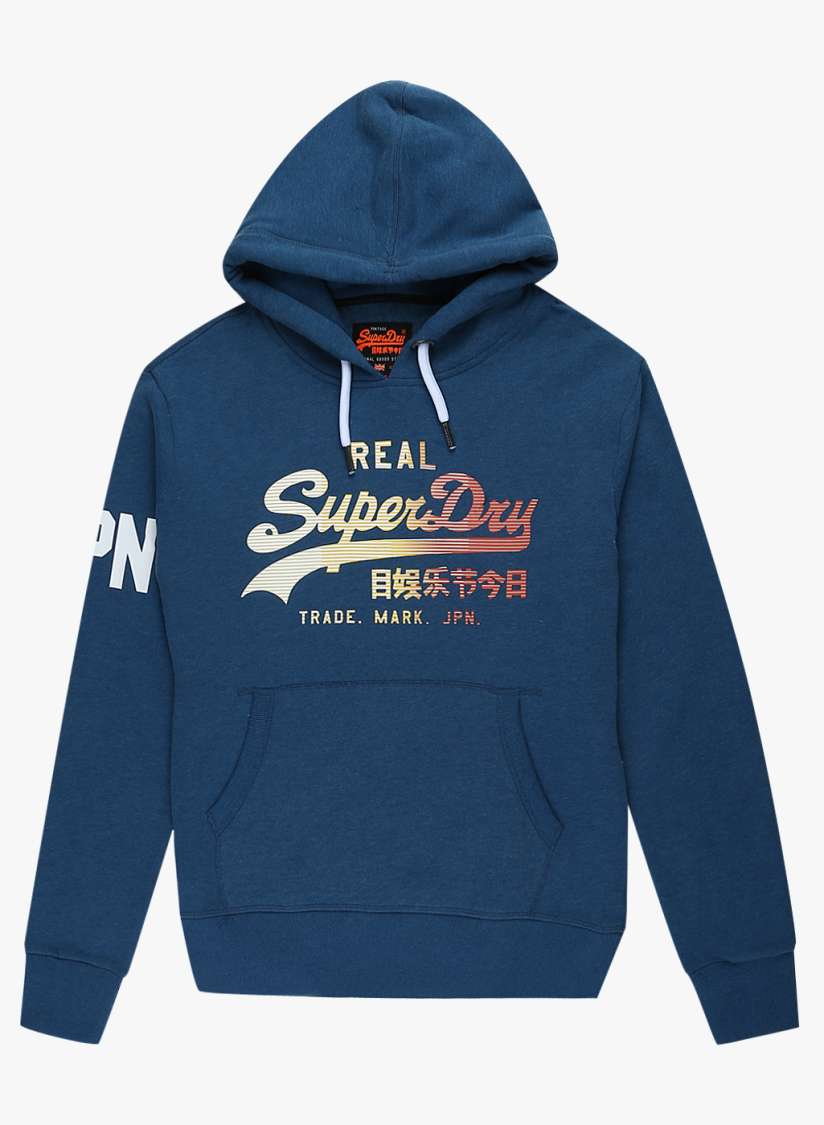 Buy Superdry Men Blue Printed VINTAGE Hooded Sweatshirt Sweatshirts for Men 11605294 Myntra