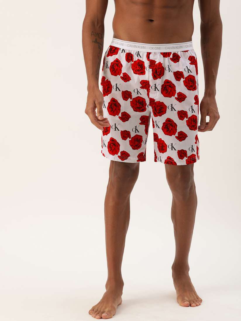 Buy Calvin Klein Underwear Men White Red Printed Lounge Shorts Lounge Shorts for Men 11605998 Myntra