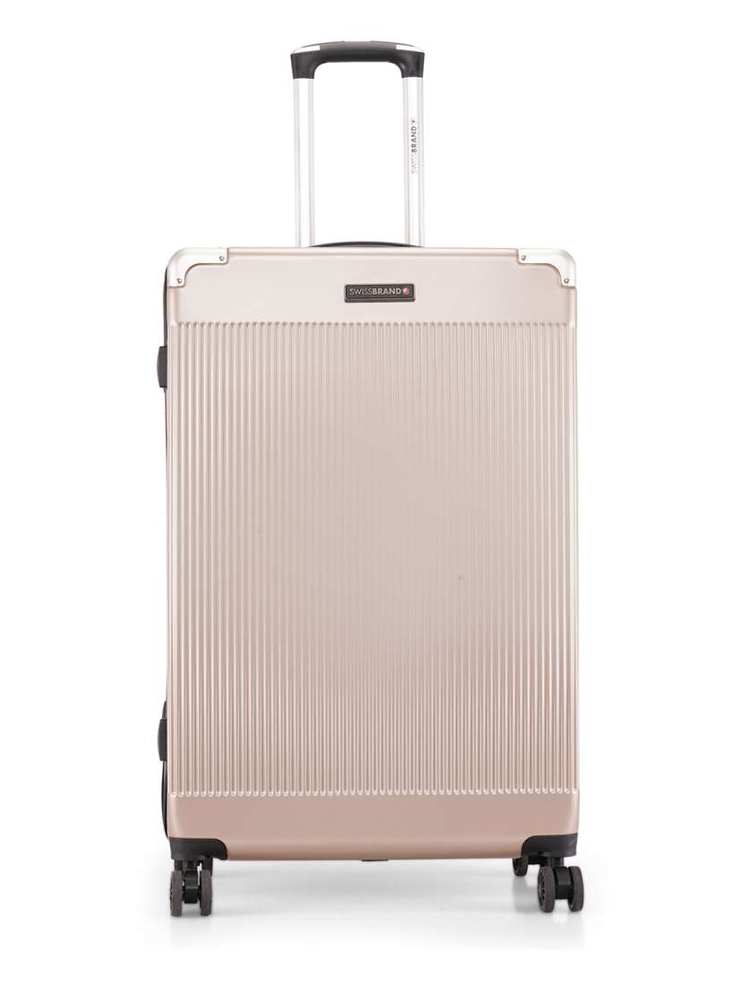 Buy SWISS BRAND Unisex Gold Toned Textured GENEVE 360 Degree Rotation Hard Sided Large Trolley Suitcase Trolley Bag for Unisex 11617874 Myntra