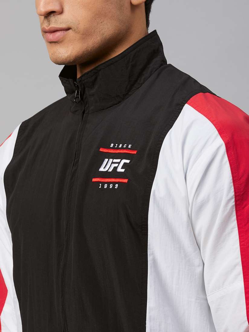 Buy Reebok Men Black White UFC FAN Gear Capsule Lightweight Colourblocked Sporty Jacket Jackets for Men 11619676 Myntra