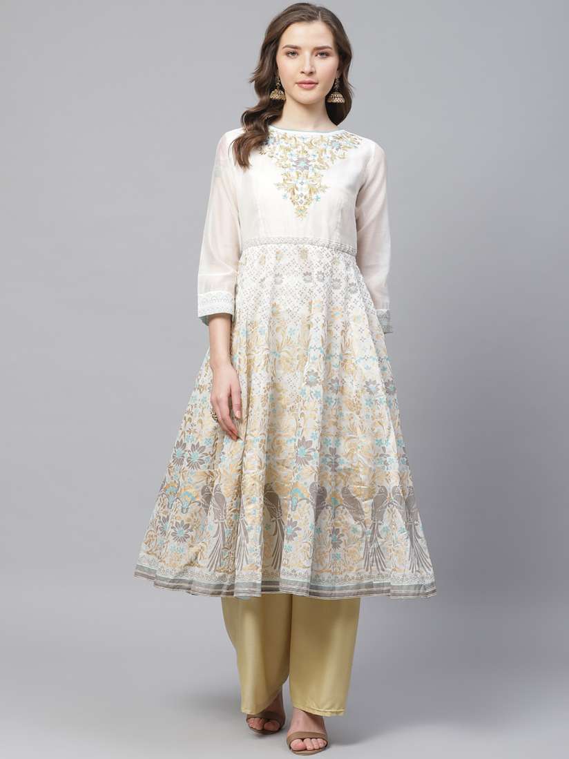White anarkali myntra outlet