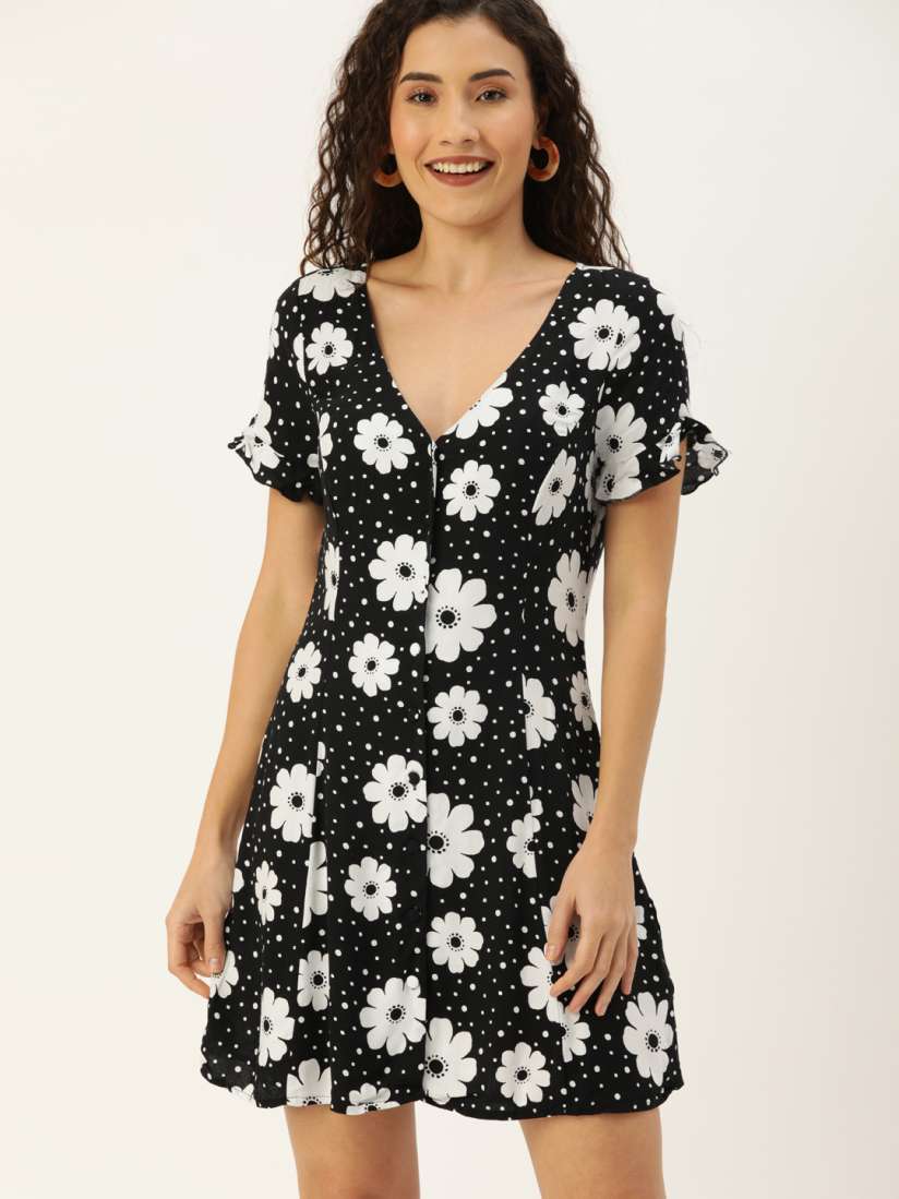 Forever 21 black and white dress clearance