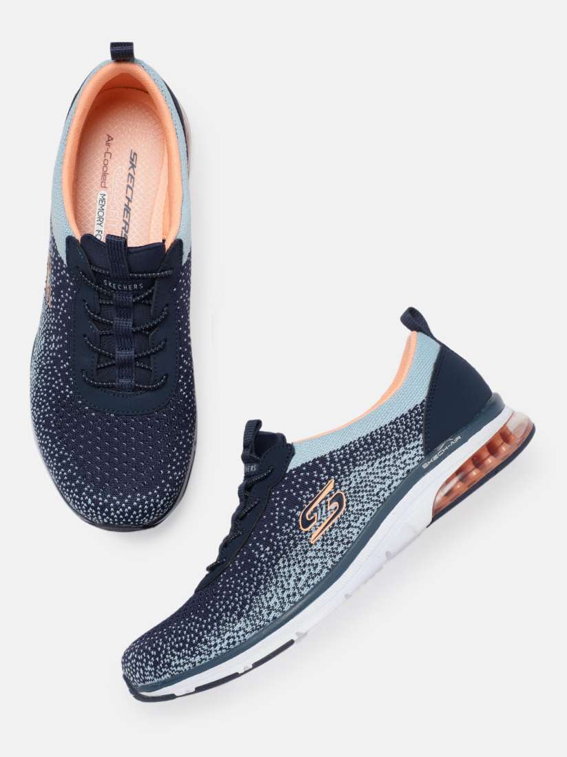 Ladies skechers navy blue best sale